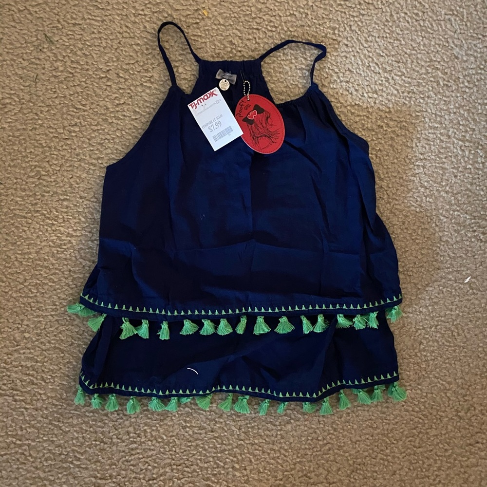 New Roof Girl Navy Top Girls Size 10/12